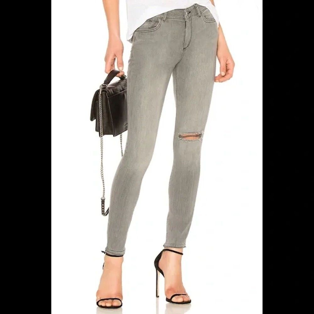 DL1961 Emma Power Legging Gray Distressed Jeans Size 29
